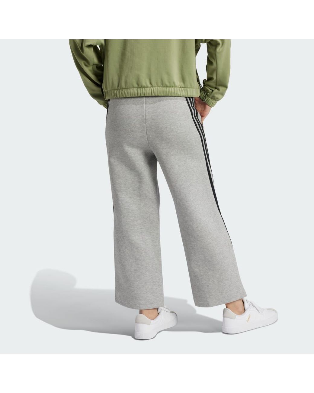 Adidas Gray Future Icons 3-Stripes Open Hem Joggers