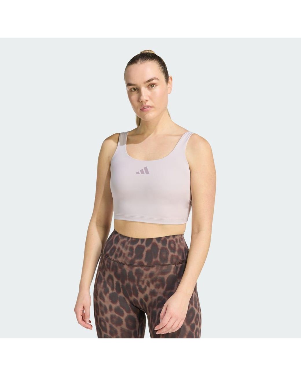 Adidas Gray Power Light Support Bra Tank Top