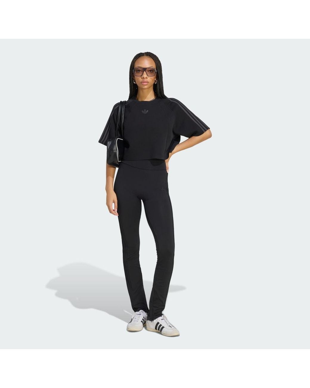 Adidas Black Sst 2.0 Boxy Cropped T-Shirt