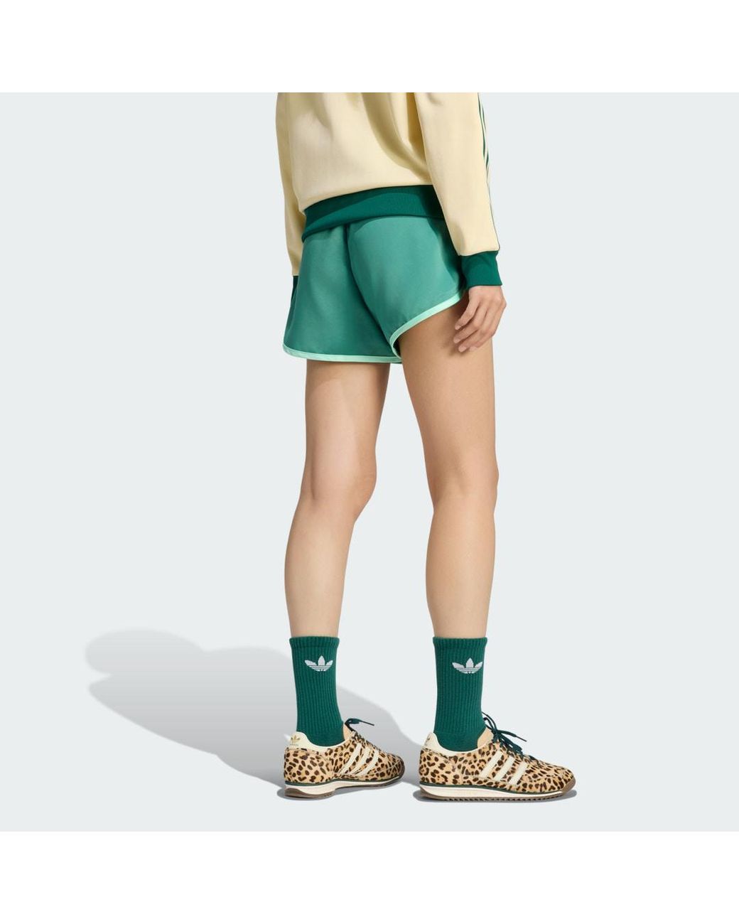 Adidas Green Satin 3S Sprinter Short