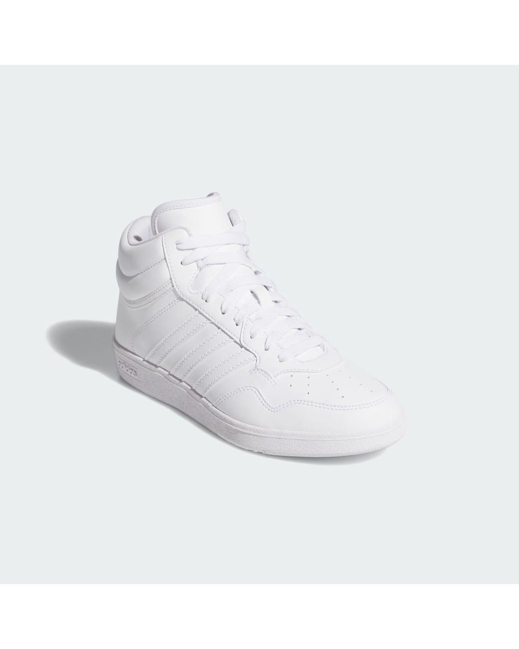 Adidas White Hoops 4.0 Mid Shoes