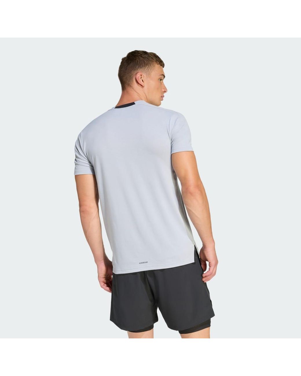 Adidas Blue Designed For Training Workout Tee for men