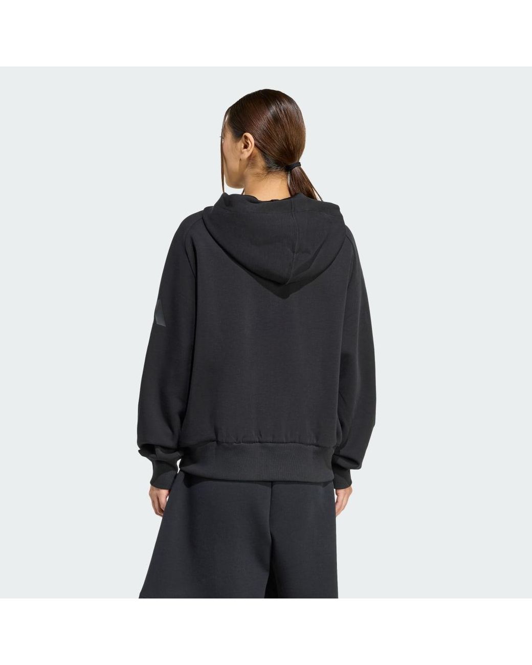 Adidas Black Soft Lux Full-Zip Hoodie
