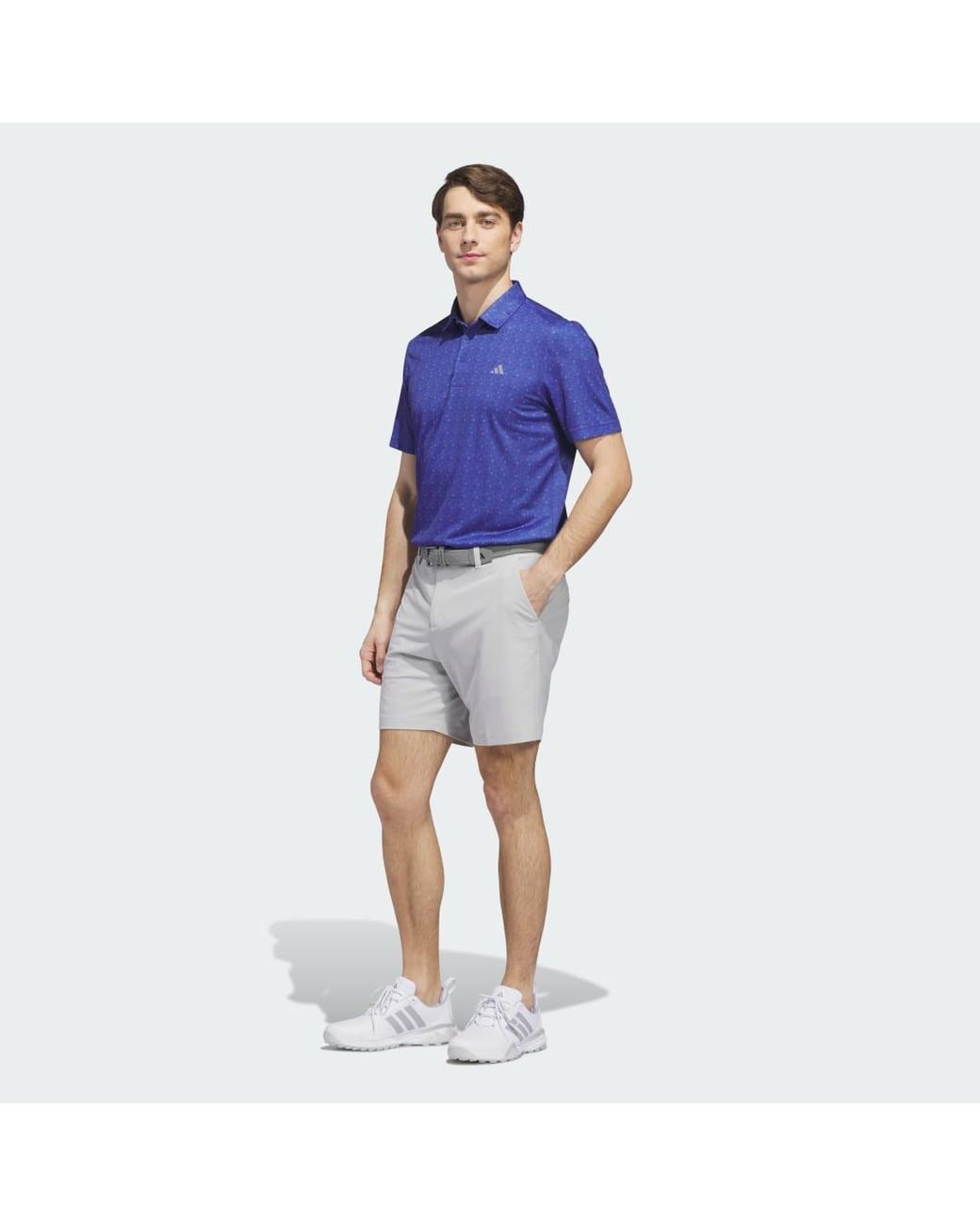 Adidas Blue Performance Print Polo Shirt for men