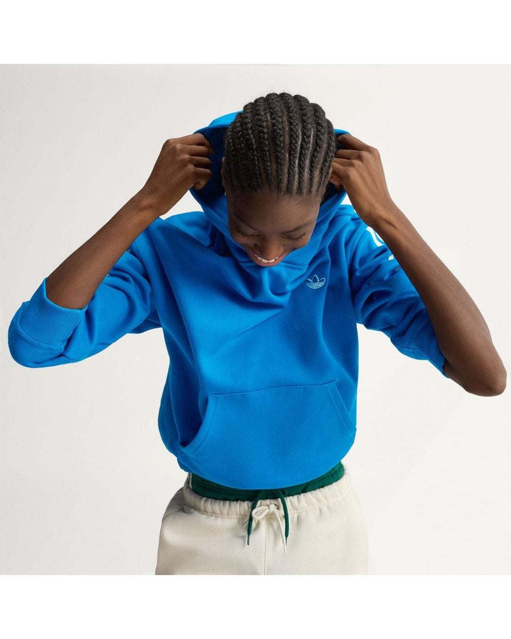 Adidas Blue Adisignature 3 Stripes Hoodie