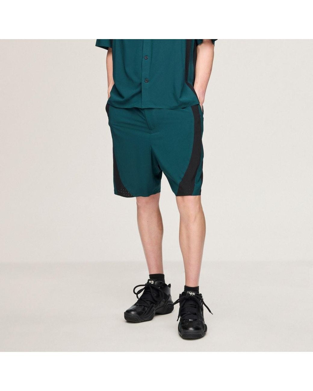 Adidas Green Y-3 Ultralight Woven Shorts for men