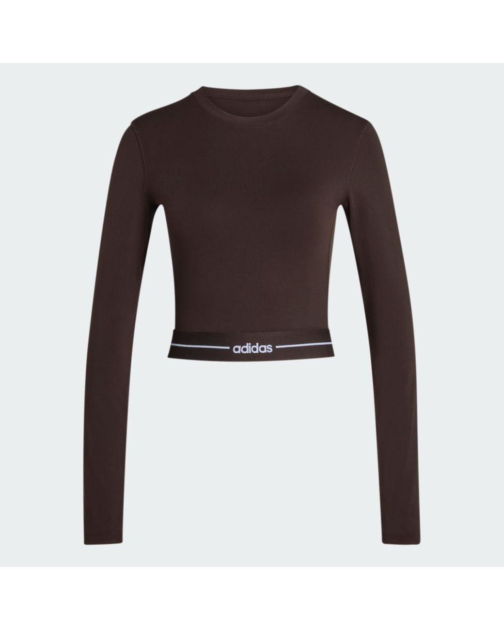 Adidas Brown Hyperglam Cropped Long Sleeve T-Shirt