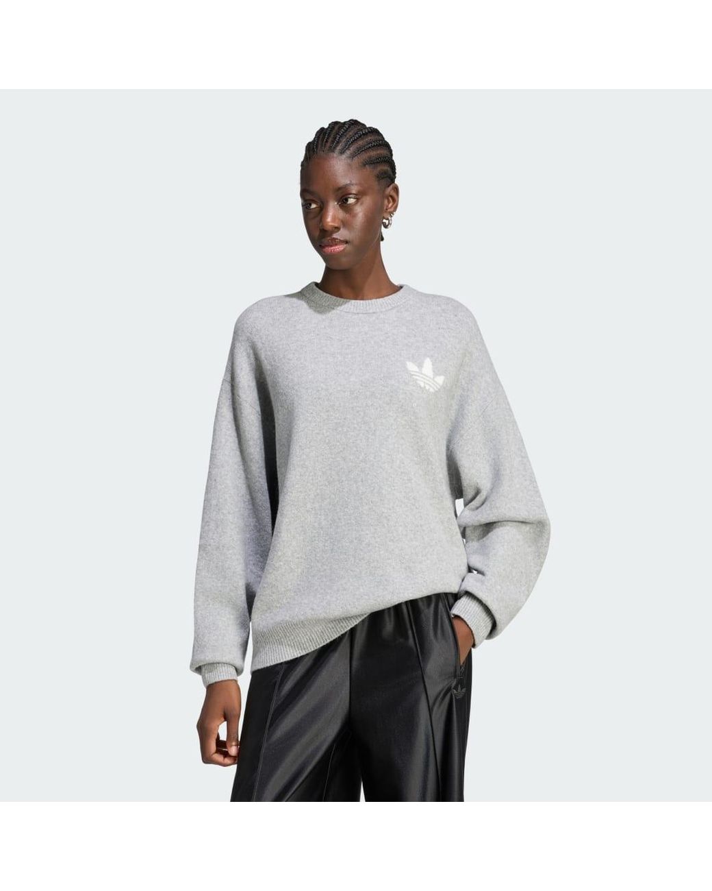Adidas Gray Originals Athl Dept Knitted Sweatshirt
