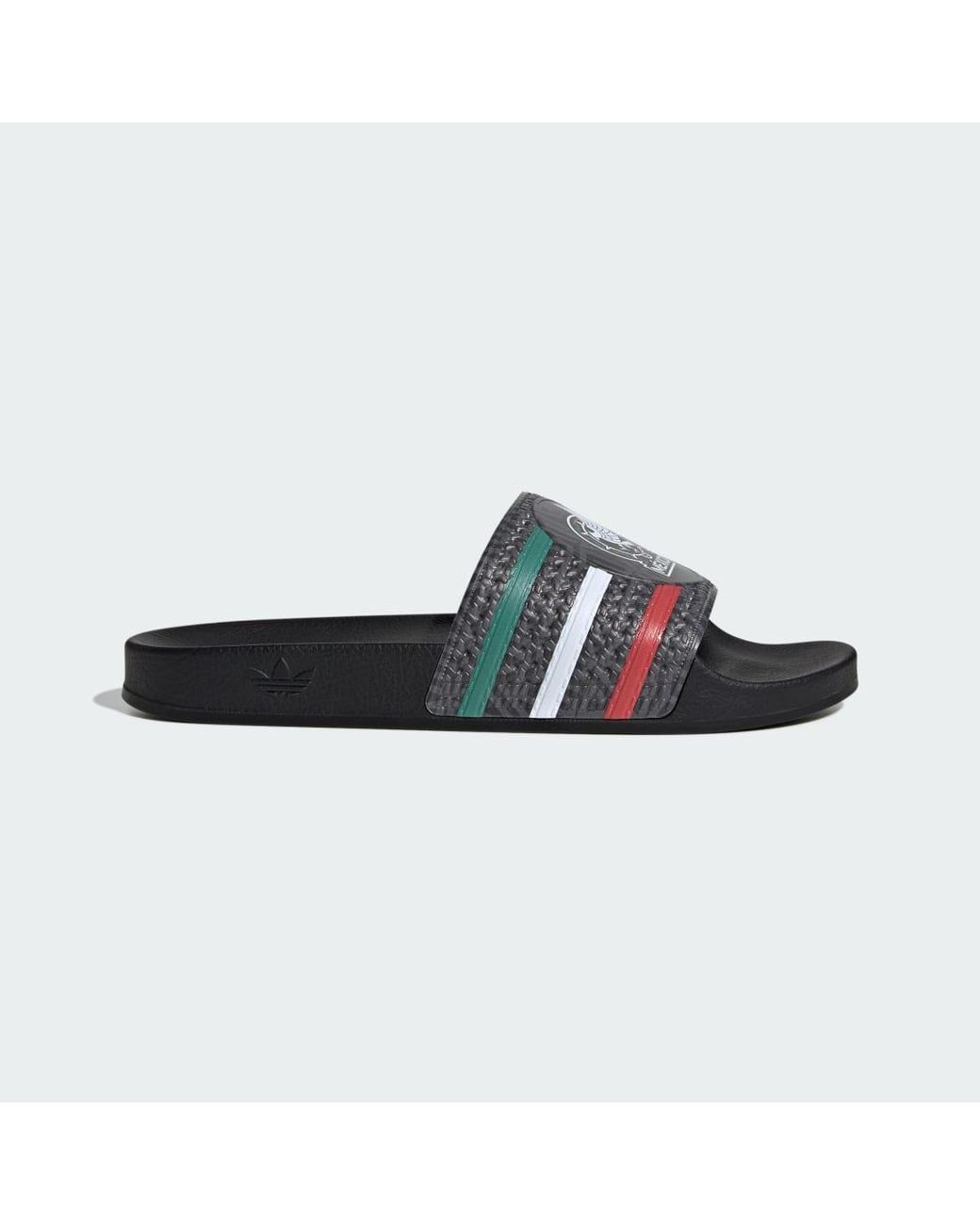 Adidas Blue Mexico Trefoil Slides