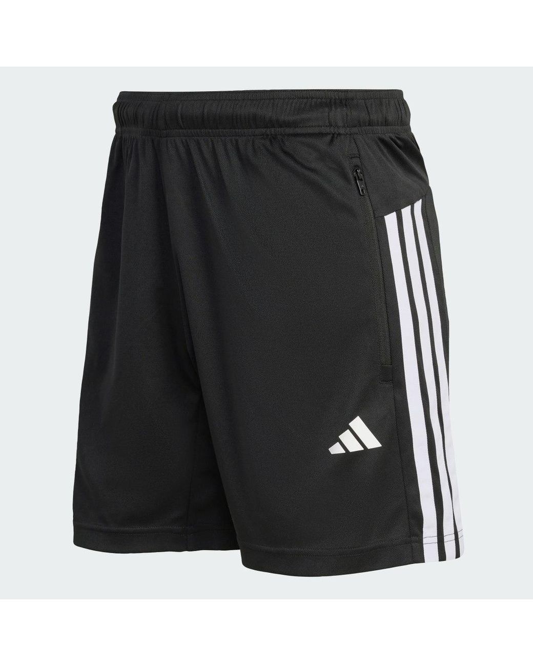 Adidas Black Workout Essentials Base 3-Stripes Pique Short 7Inch for men