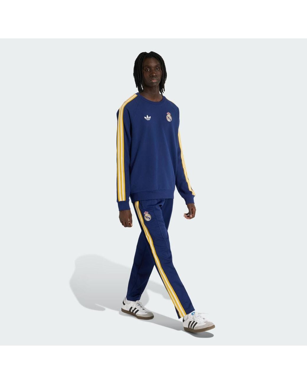 Adidas Blue Real Madrid Originals Crew Sweatshirt for men