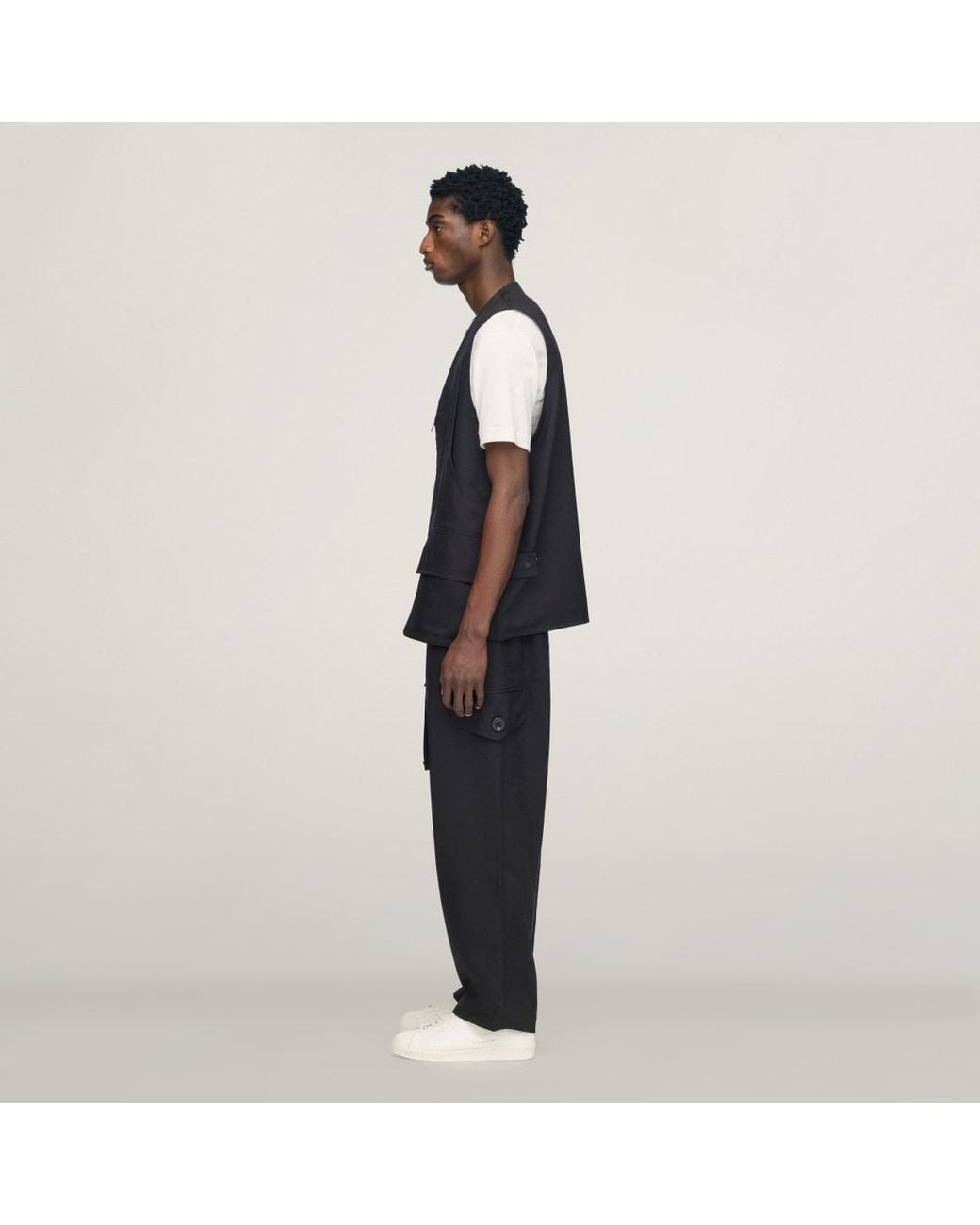 Adidas Blue Y-3 Sport Uniform Pocket Vest for men