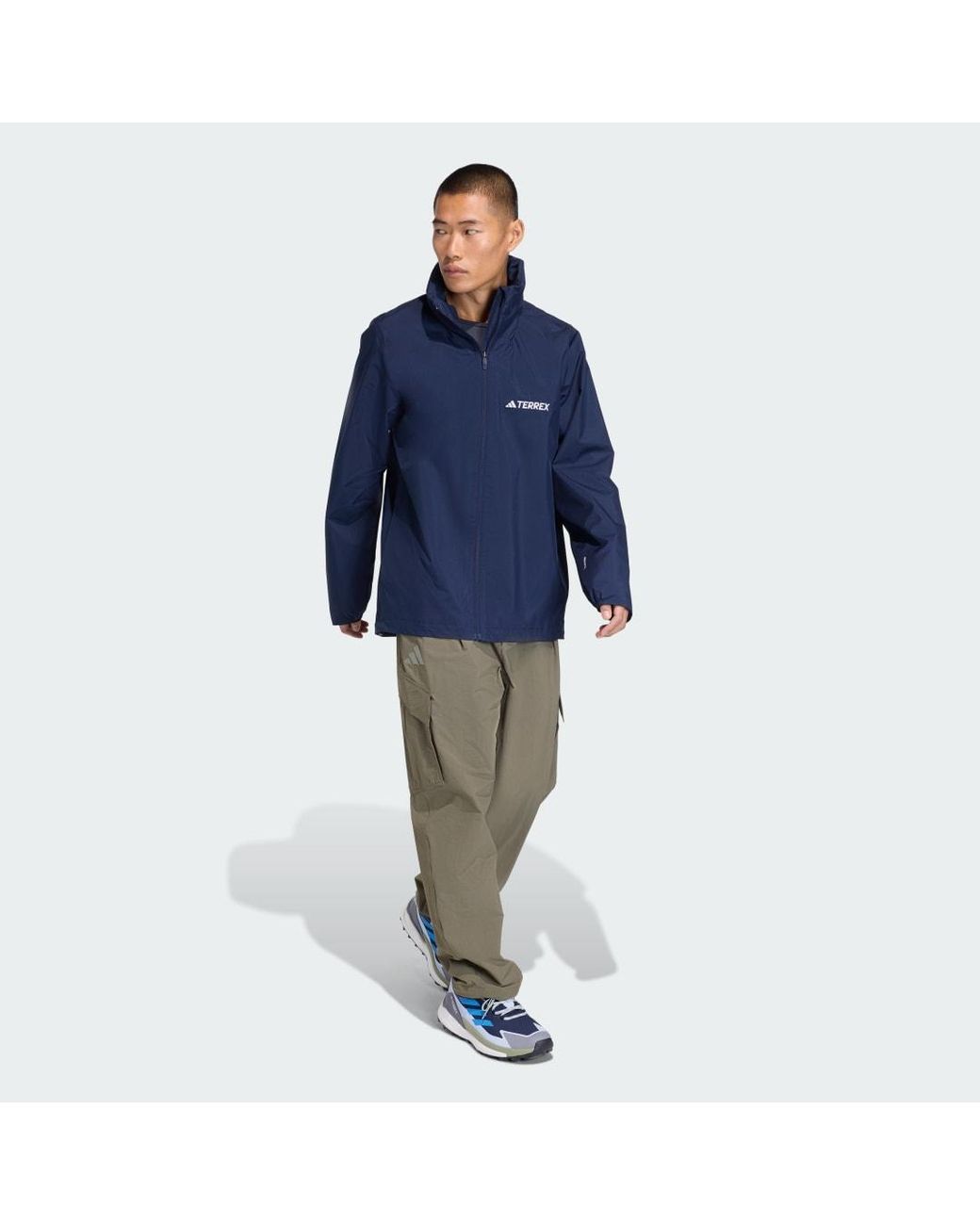 Adidas Blue Multi Essentials 2L Rain Jacket for men