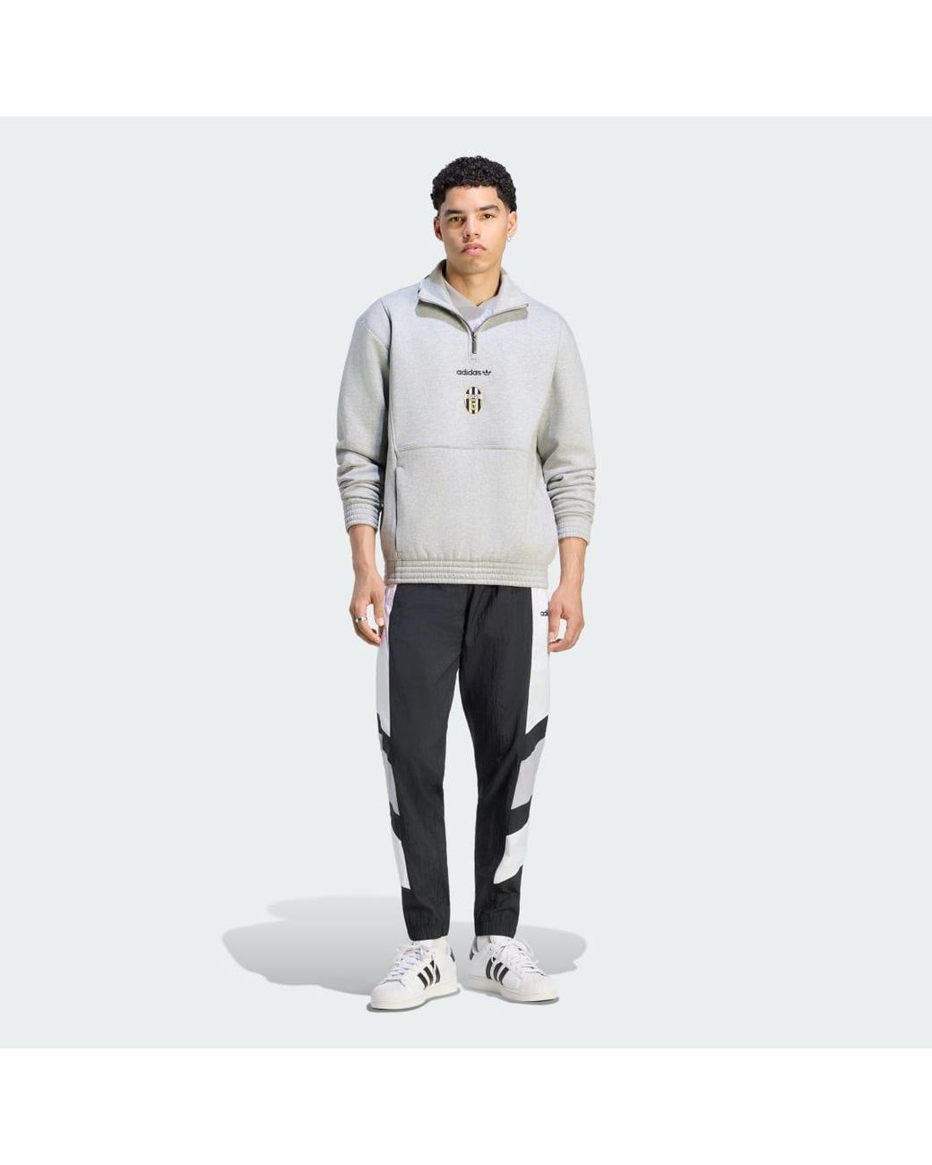 Adidas Gray Juventus Turin Eqt Half Zip Top for men