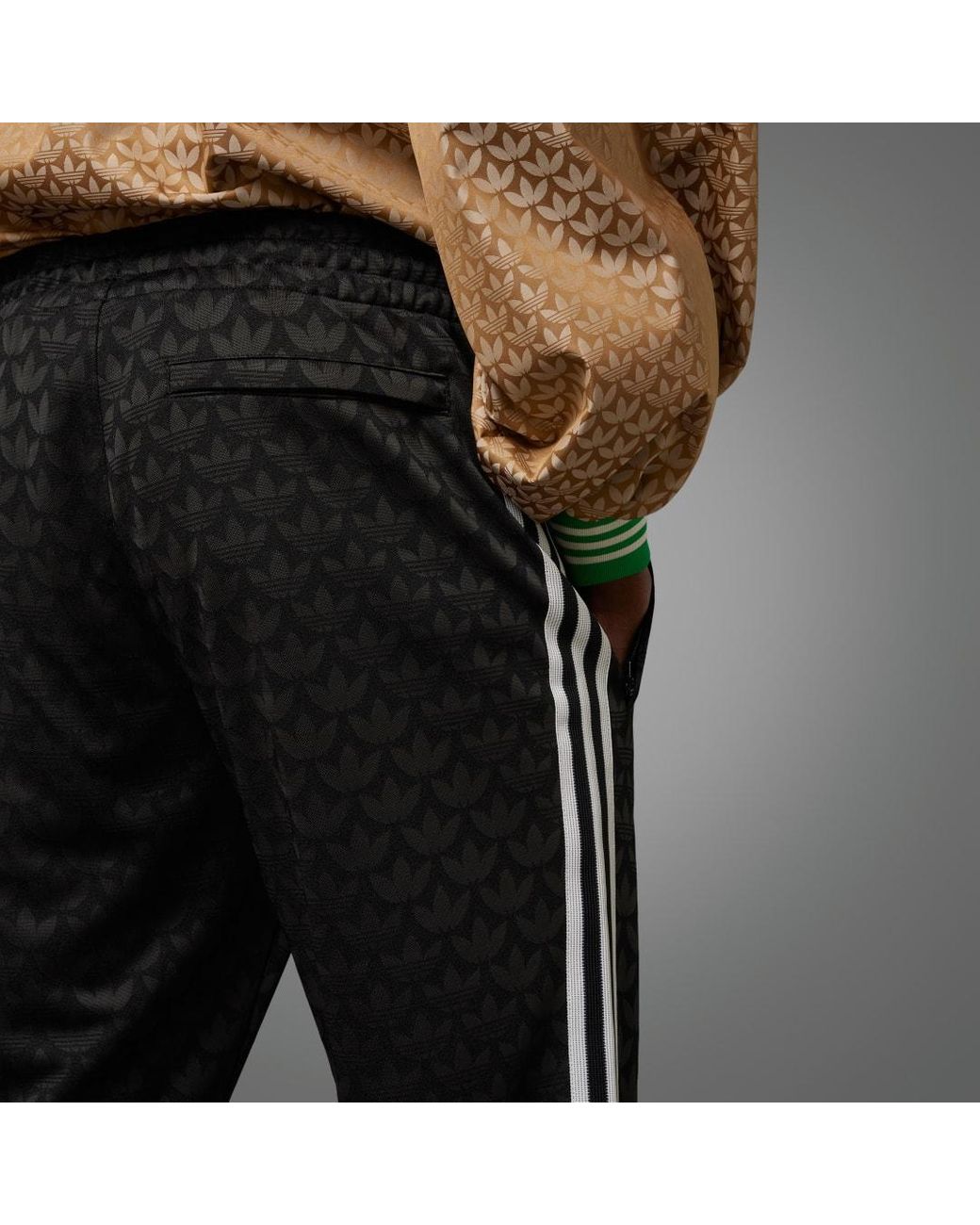 adidas Adicolor 70s Monogram Tracksuit Bottoms in Black for adidas Adicolor 70s Monogram Tracksuit Bottoms in Black for