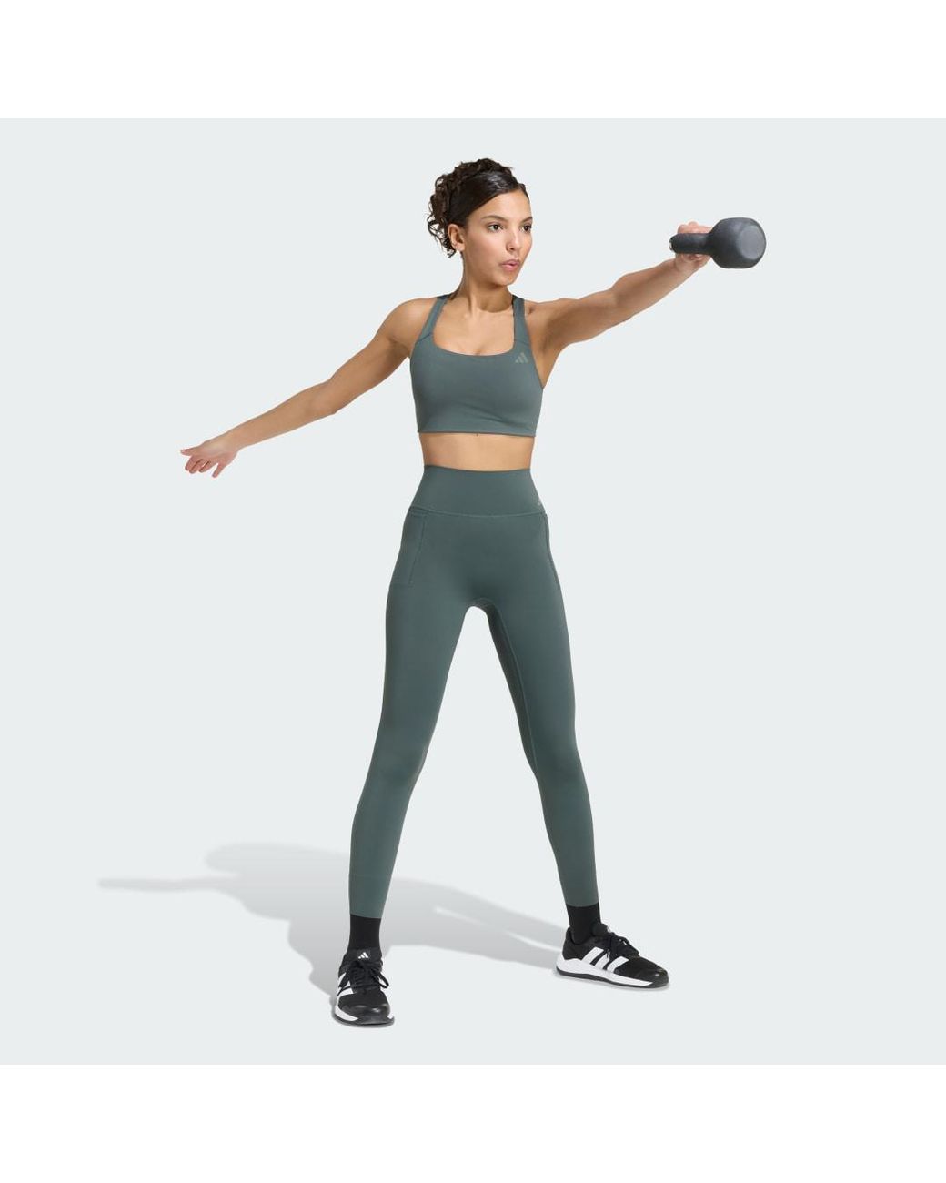 Adidas Green Optime Workout Contour Full Length Leggings