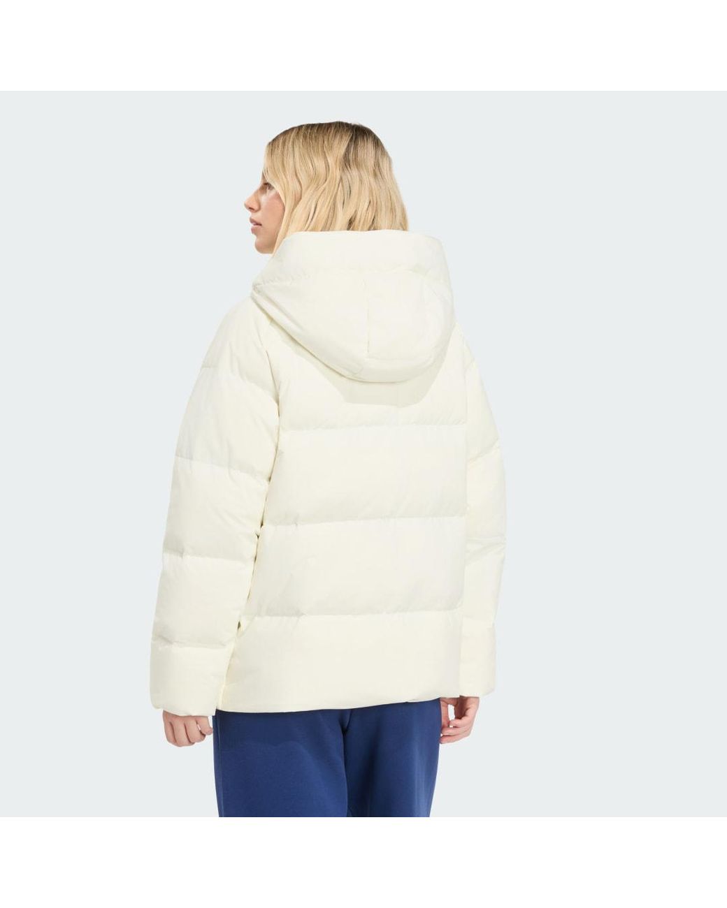 Adidas White Helionic Down Puffer Hooded Jacket