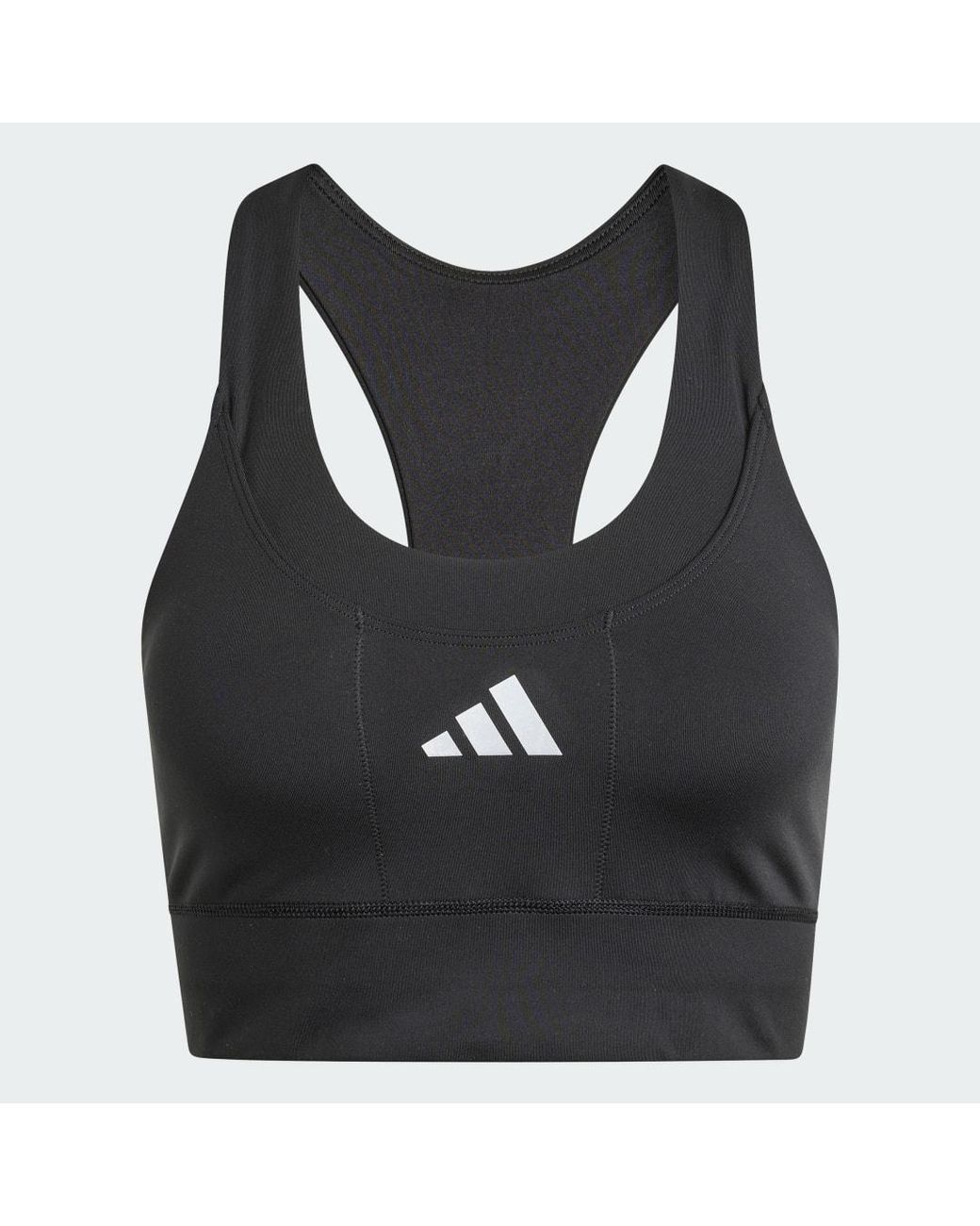 Adidas Black Adi365 Running Pocket Medium Support Bra