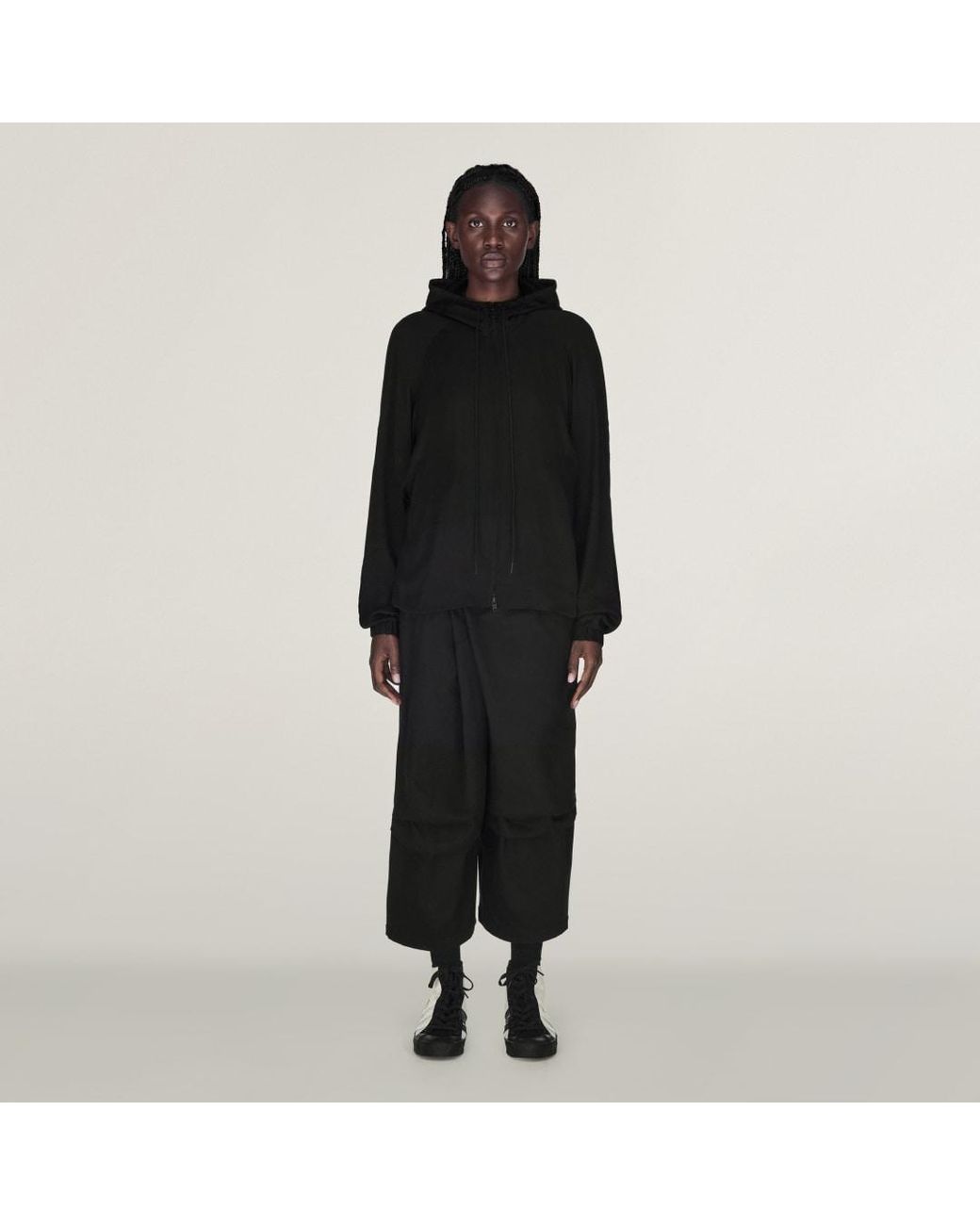 Adidas Black Y-3 Twill Wide Leg Trousers