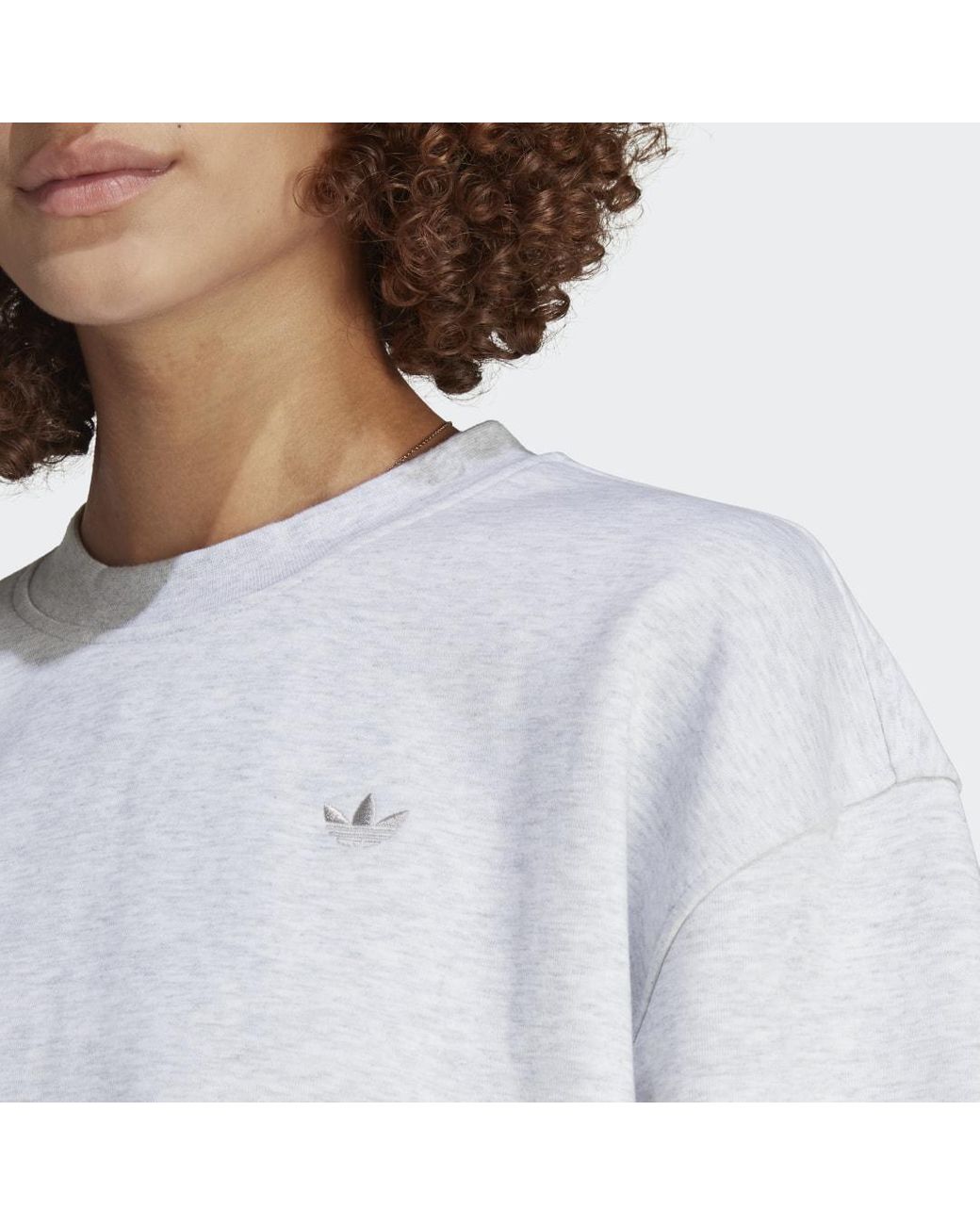 Sweat-shirt ras-du-cou Premium Essentials adidas en coloris Blanc | Lyst
