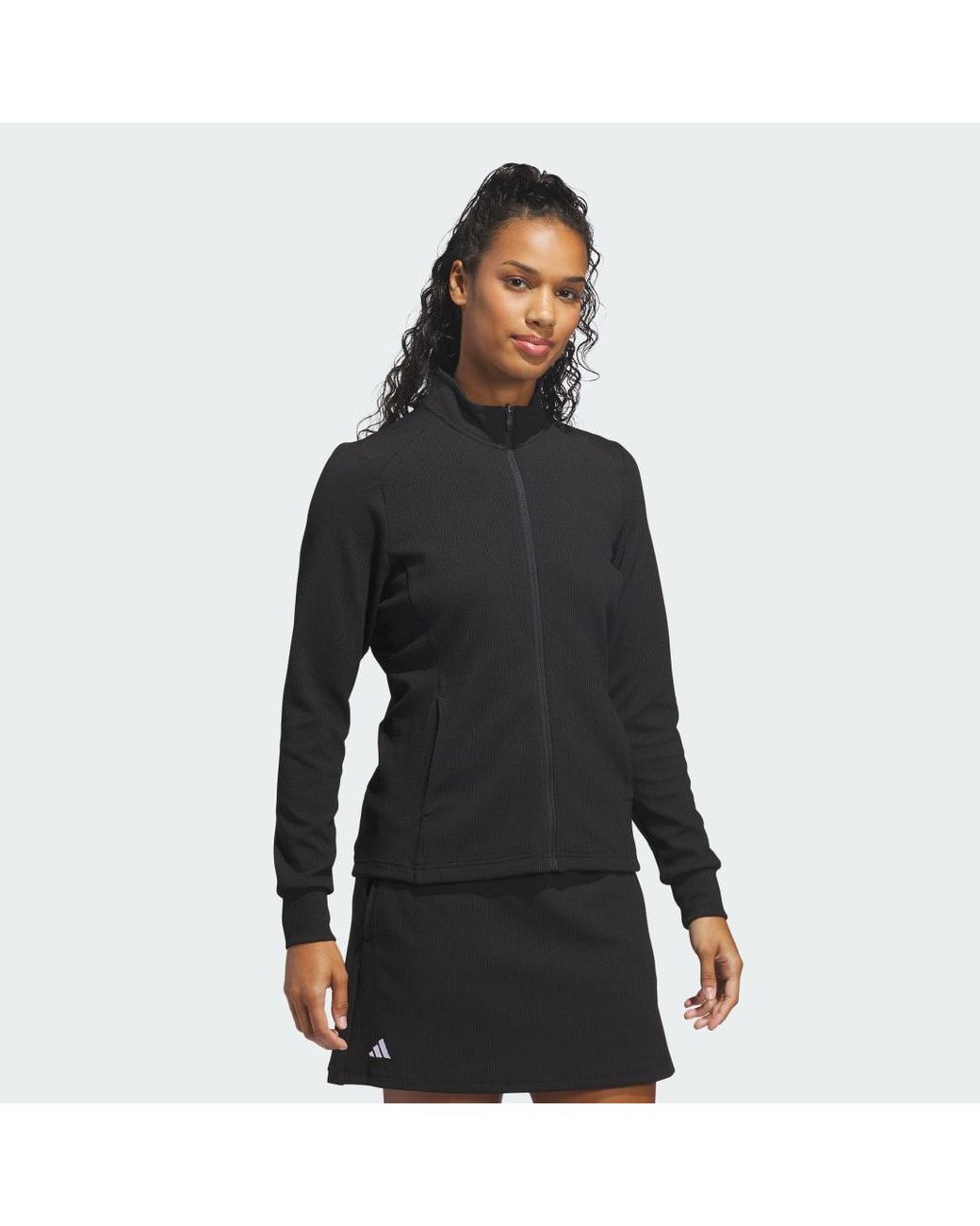 Adidas Black Textured Full-Zip Jacket
