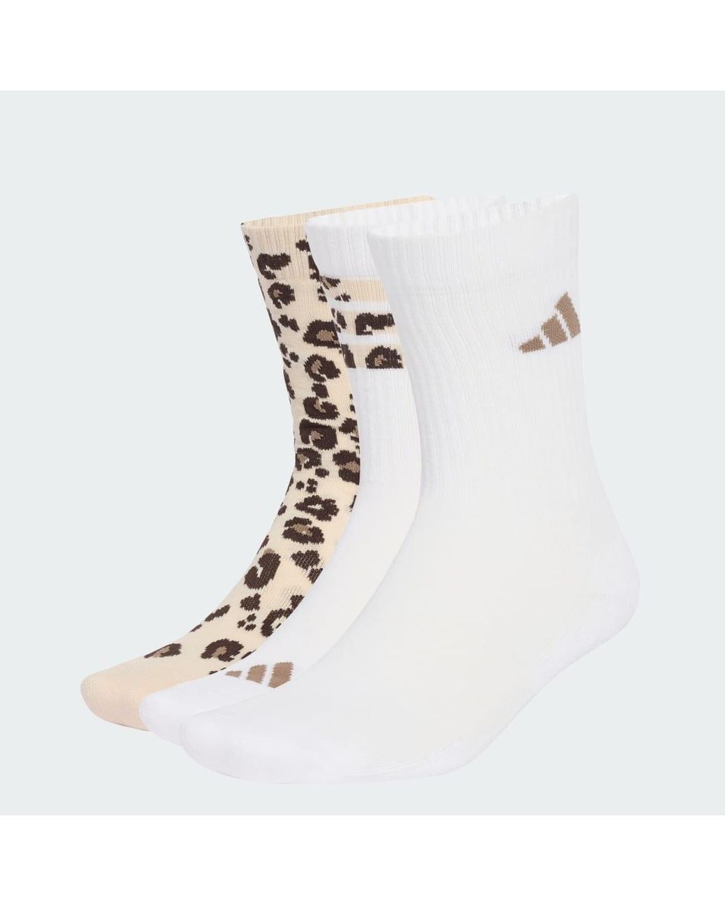 Adidas White Leo Graphic Socks 3 Pair Pack