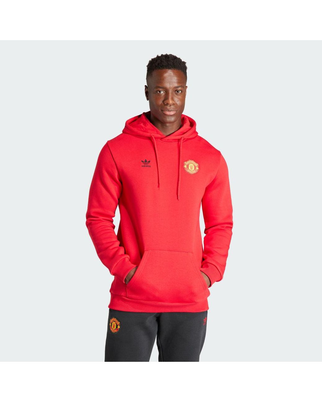 Sudadera con capucha Essentials Trefoil Manchester United adidas de hombre  de color Rojo | Lyst