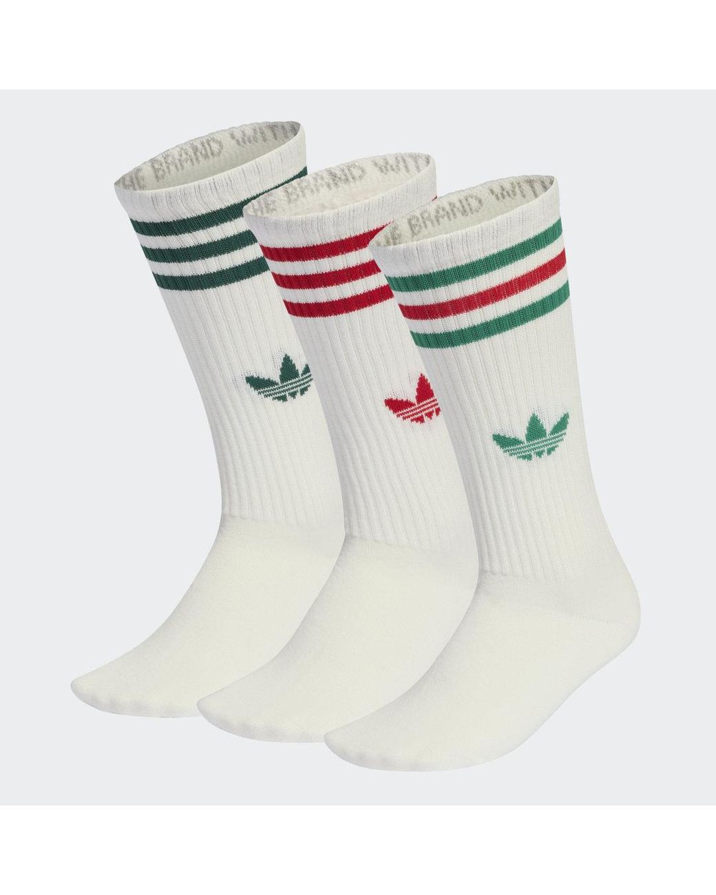 Adidas White 3-Stripes High Crew Socks 3 Pairs