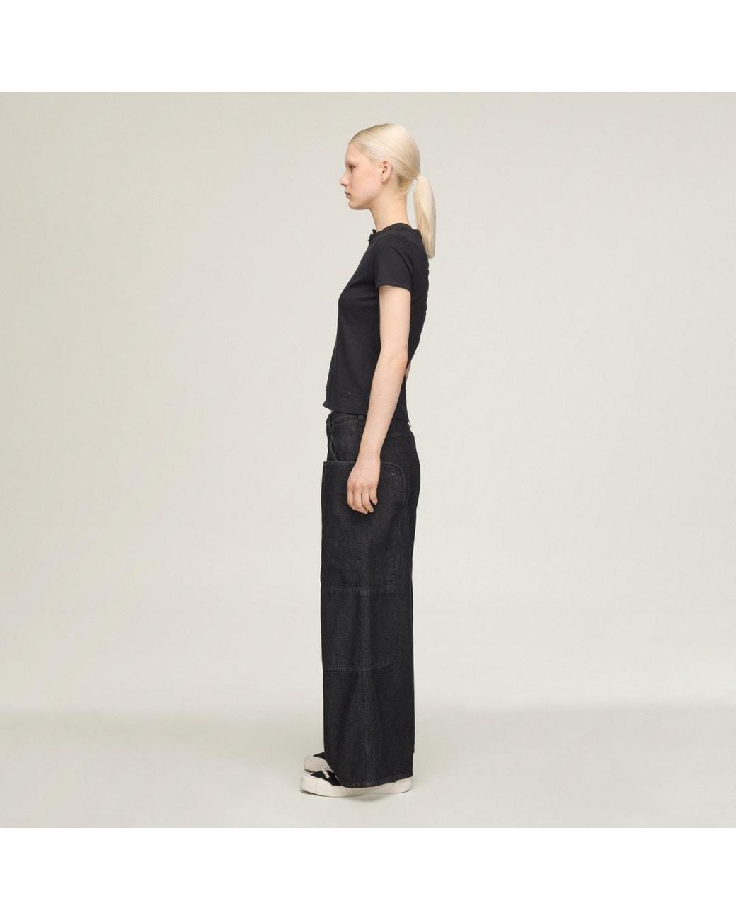 Adidas Black Y-3 Denim Straight Leg Trousers