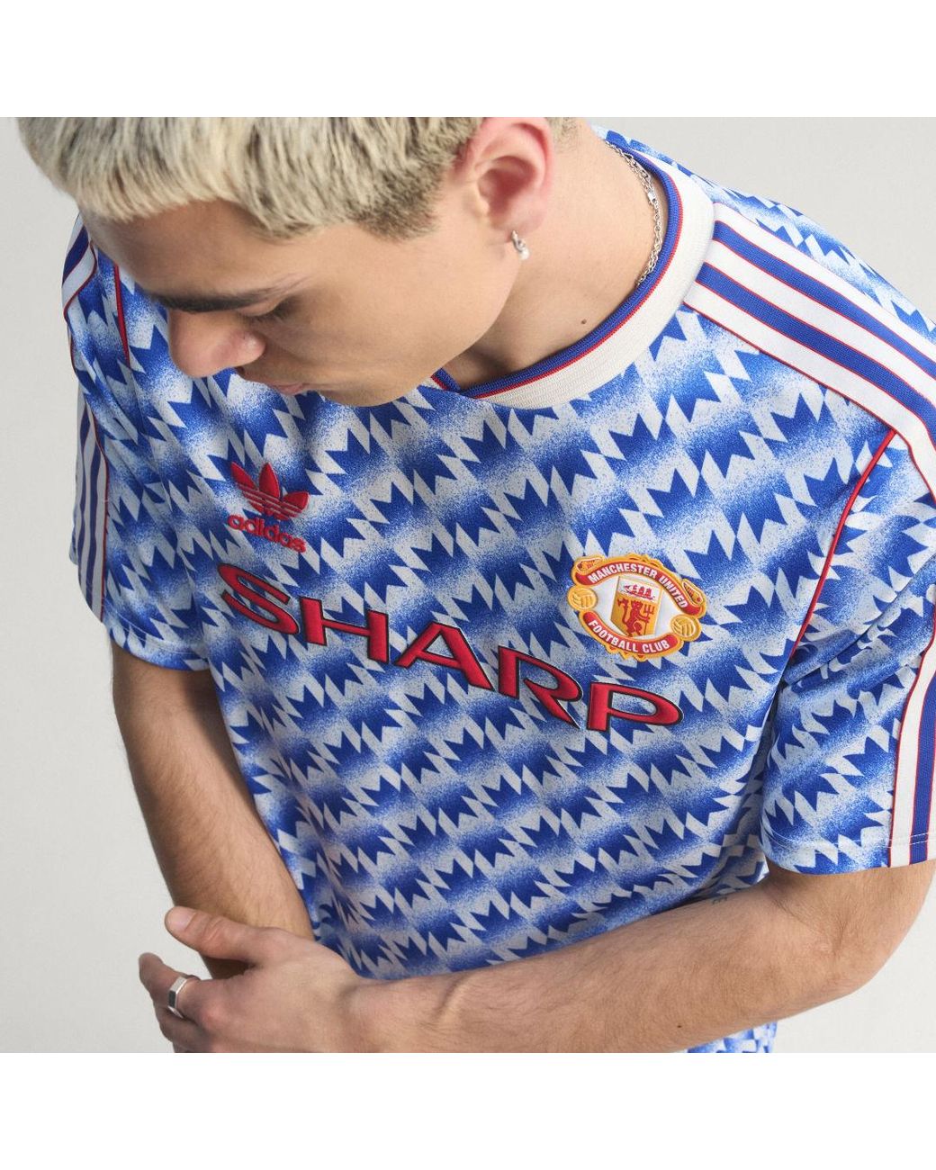 Adidas Blue Manchester United Away Jersey 90 for men