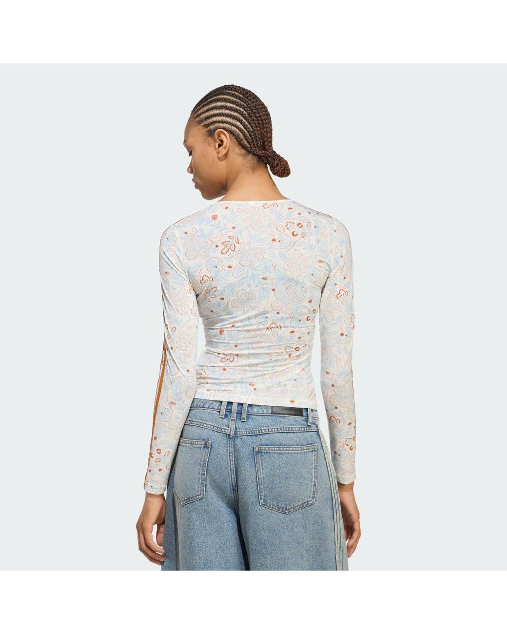 Adidas Originals Blue Summer Glow Mesh Graphics Long Sleeve