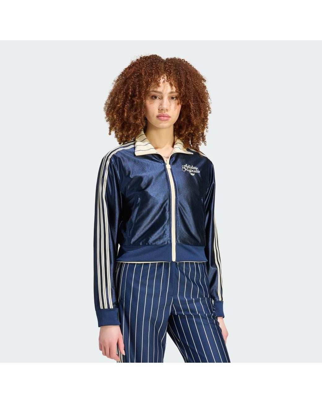 Adidas Originals Multicolor Sweatshirt Adidas Reversible Firebird Track Top Warm Vanilla/ Night