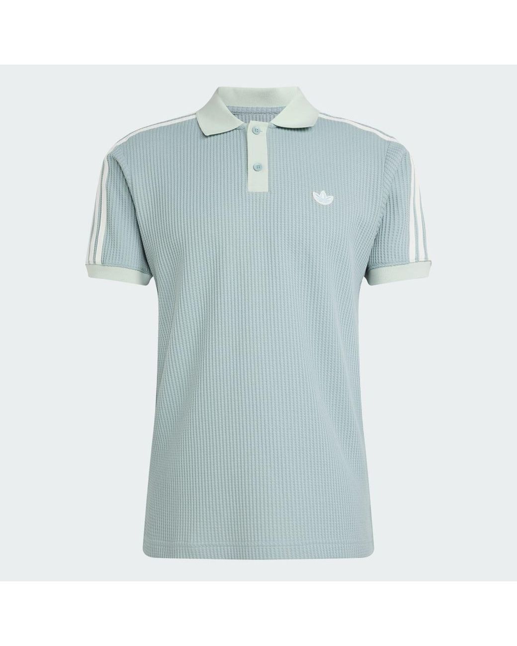 Adidas Blue Waffle Knit Polo Shirt for men