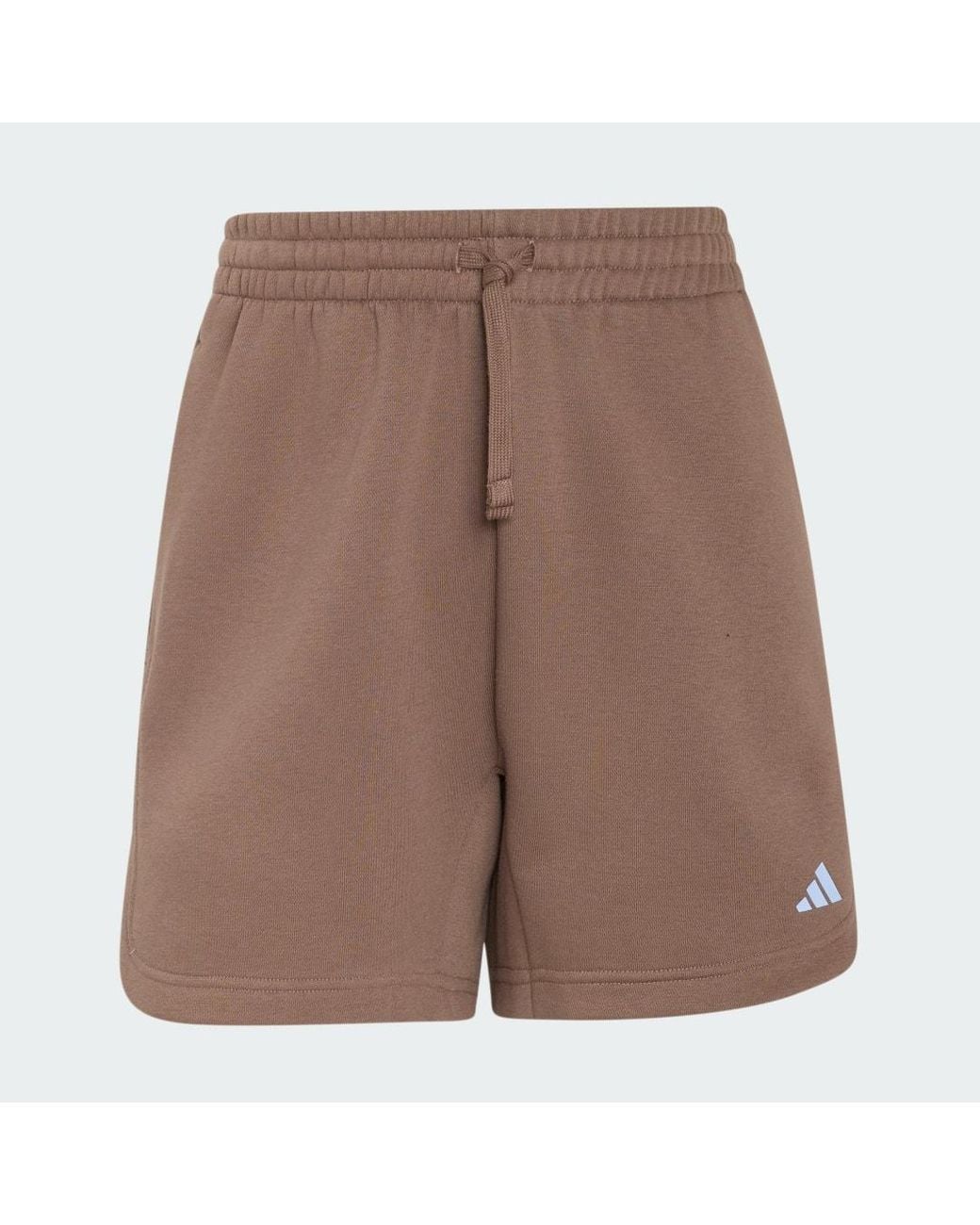 Adidas Natural 3 Stripes Studio Fleece Loose Shorts