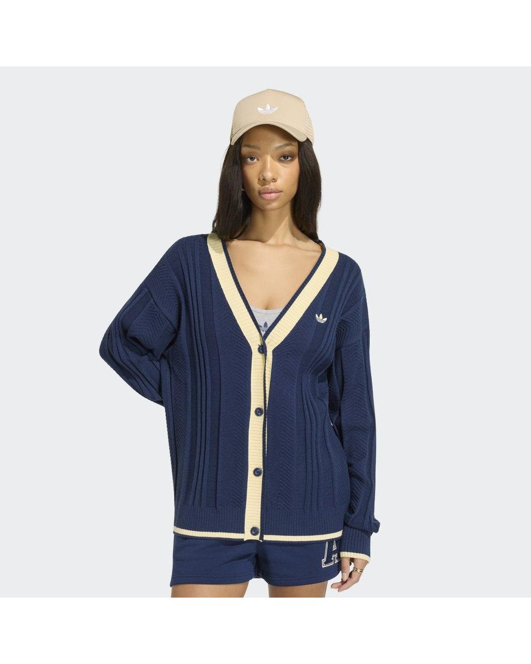Adidas Blue Cable Knit Cardigan