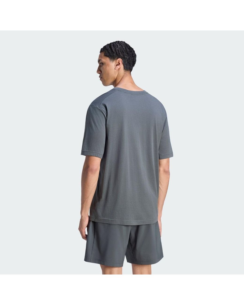 Adidas Gray Workout Essentials Feelready T-Shirt for men