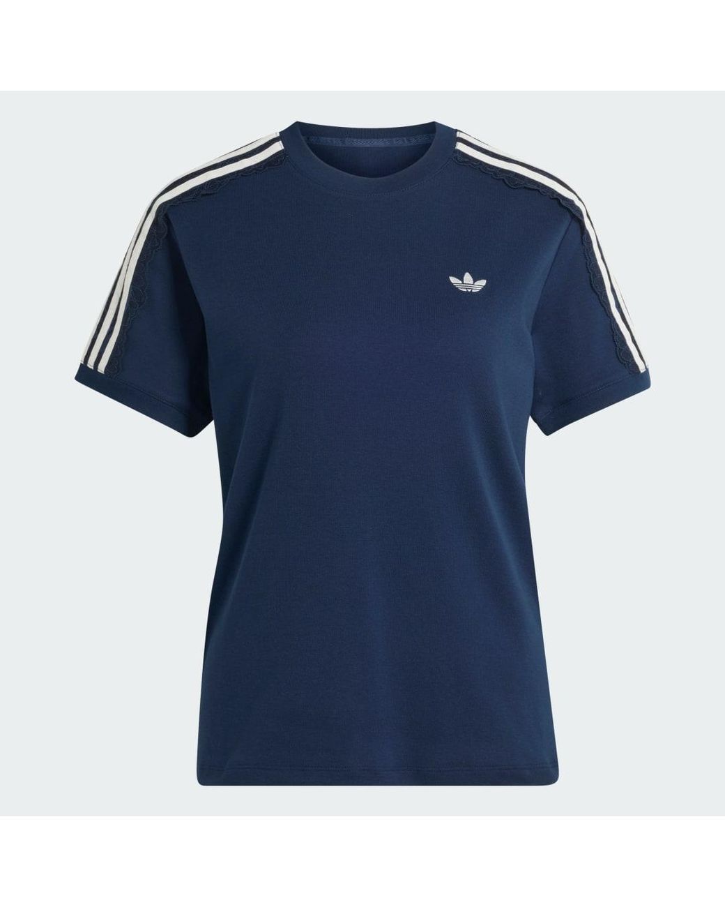 Adidas Blue Lace 3 Stripes T-Shirt