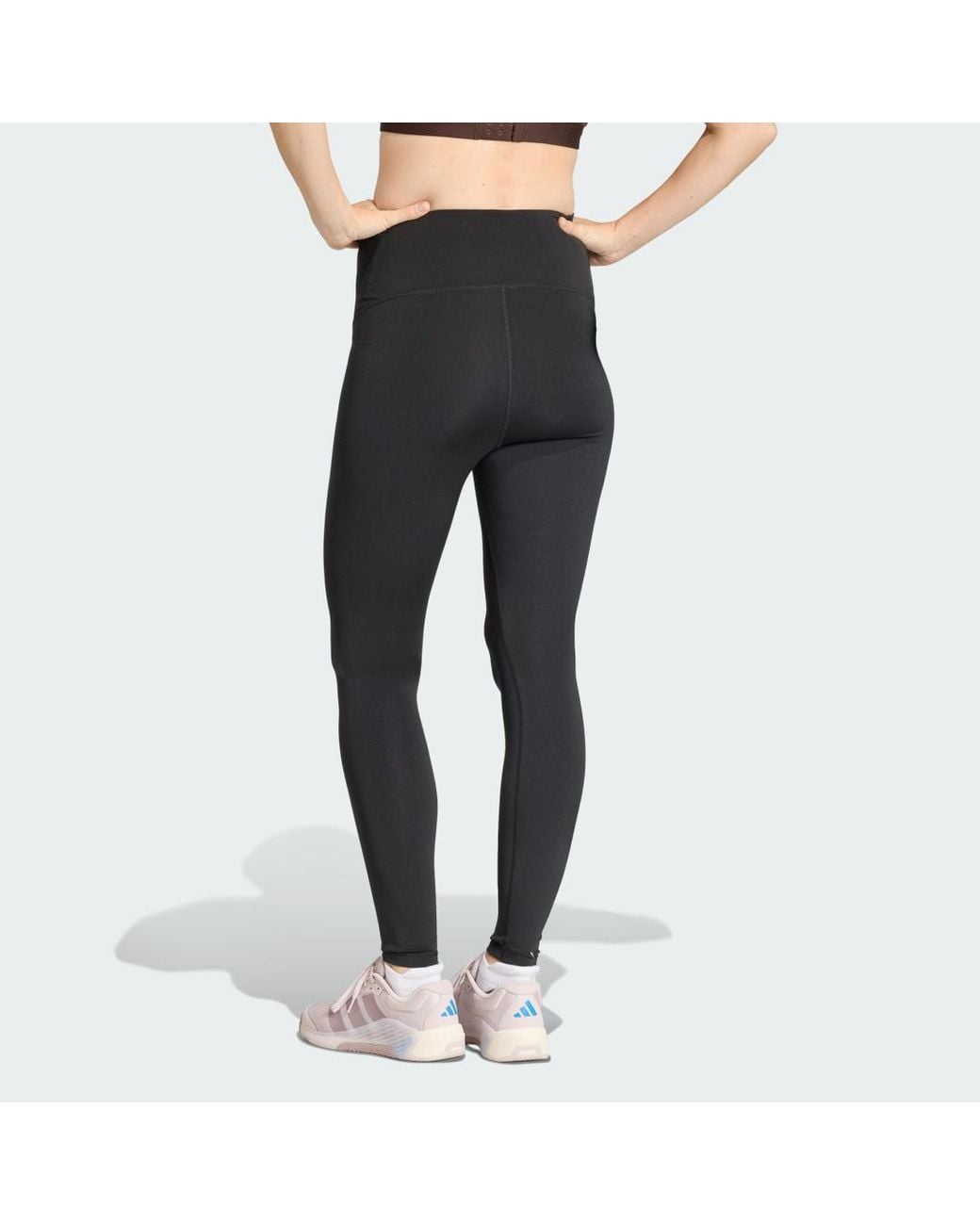 Adidas Blue Optime Essentials Workout Full Length Leggings Maternity