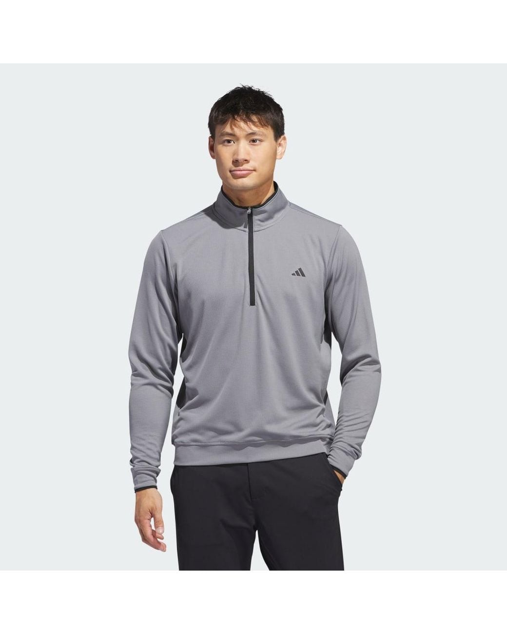 Adidas Gray Lightweight Half-zip Top for men