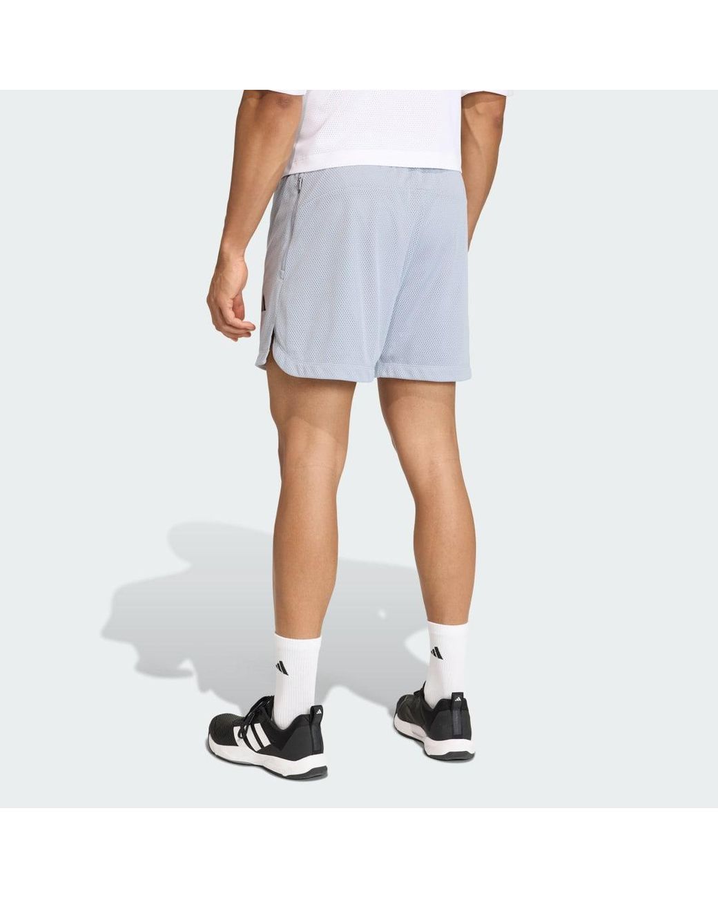 Adidas Blue D4T Primelift Essentials Workout Mesh Shorts for men