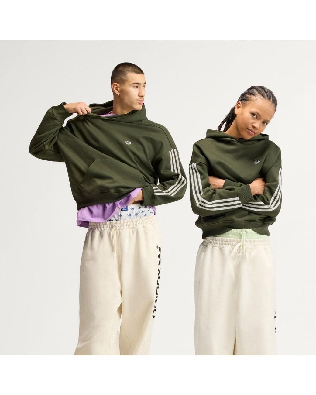 Adidas Green Adisignature 3 Stripes Hoodie