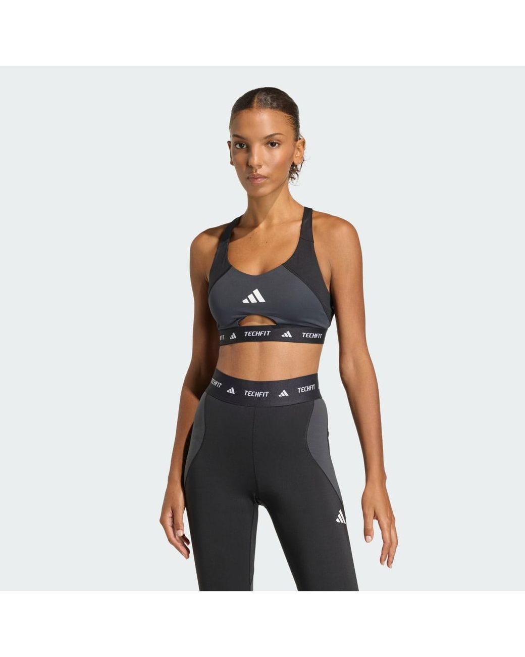 Adidas Multicolor Techfit Workout Color Block Medium Support Bra
