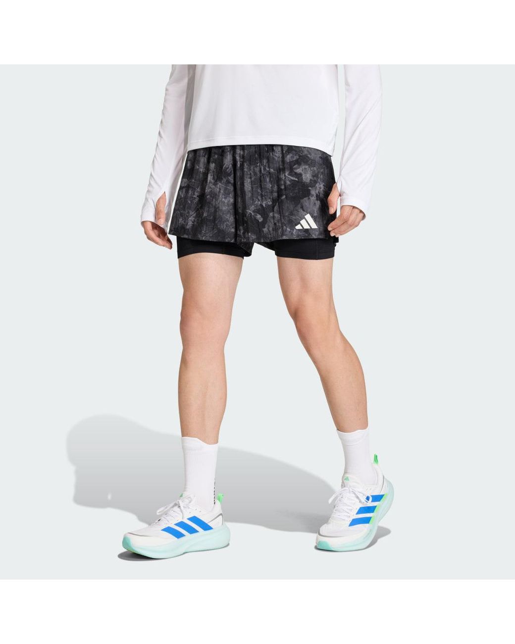 Adidas Blue Running Adi365 Spray Dye 2In1 Shorts Ka0315 for men