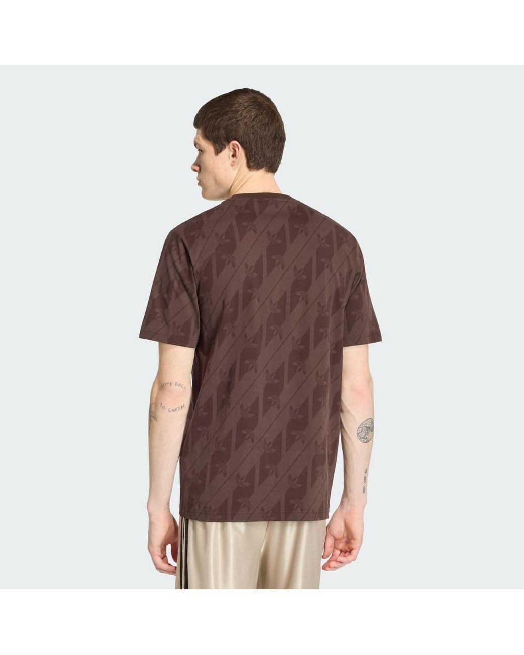 Adidas Brown Lifestyle Monogram Aop Tee Ia4531 for men