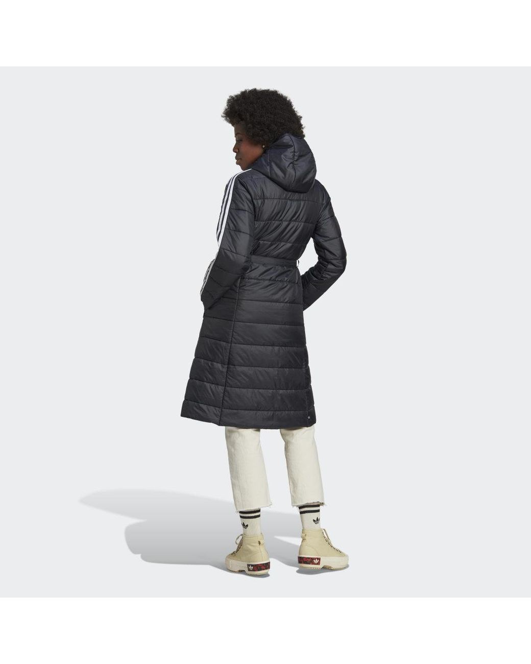 adidas Hooded Premium Long Slim-fit Jack in het Zwart | Lyst NL