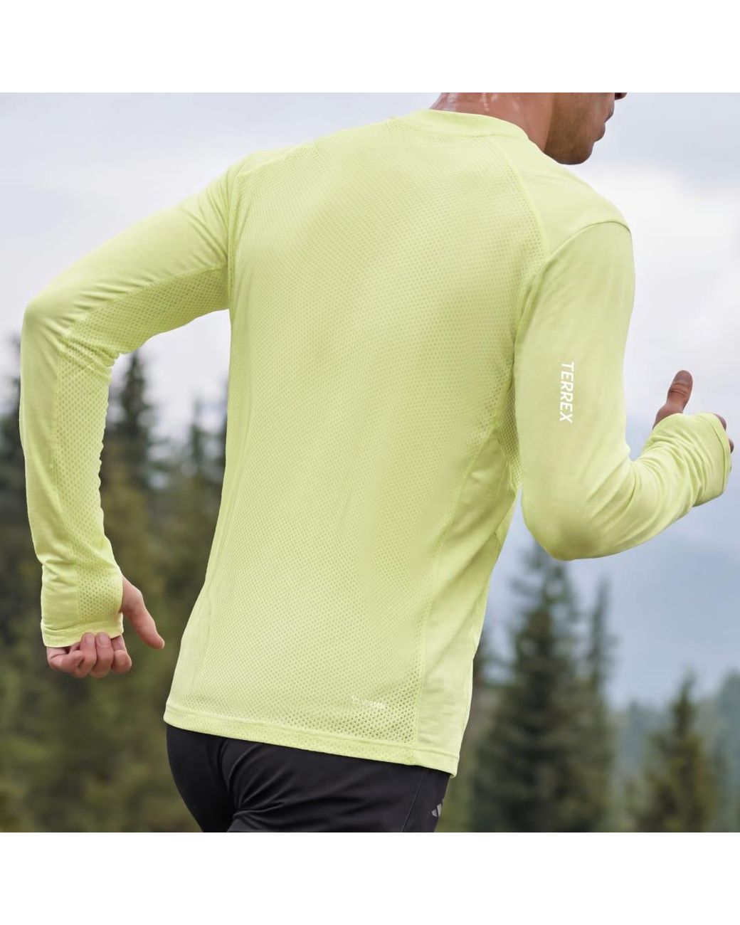 Adidas Yellow Terrex Xperior Climacool+ Long Sleeve T-Shirt for men