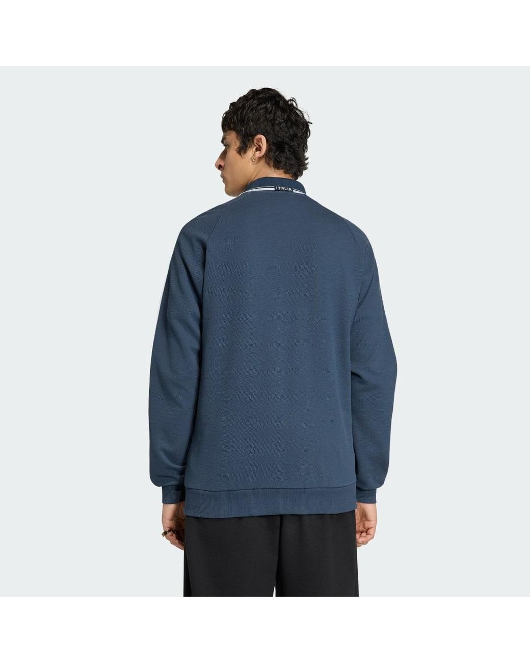 Adidas Blue Italy Away Anthem Jacket for men