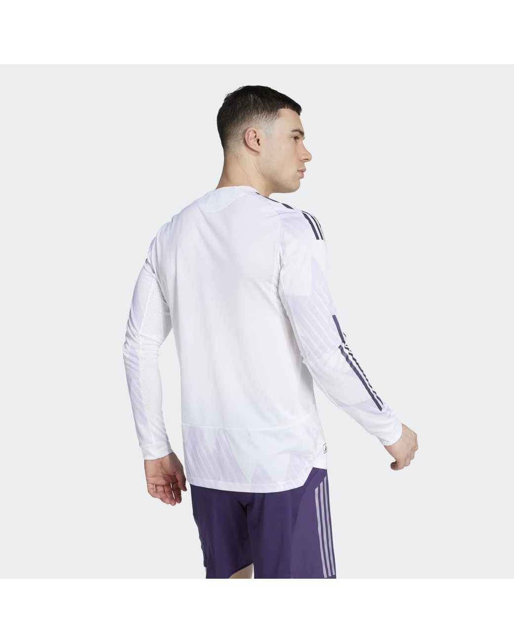 Adidas White Manchester United 25/26 Long Sleeve Away Authentic Jersey for men