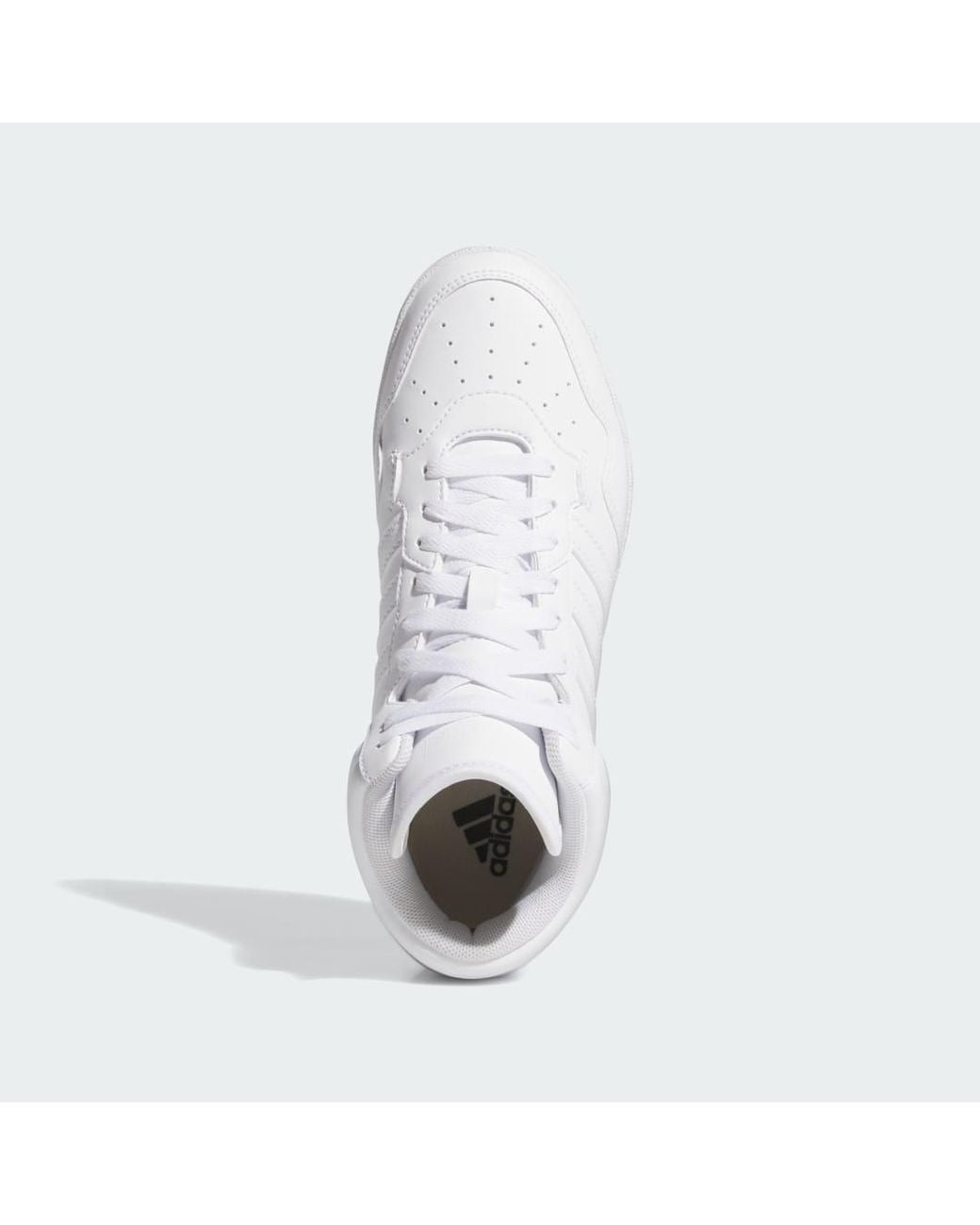 Adidas White Hoops 4.0 Mid Shoes
