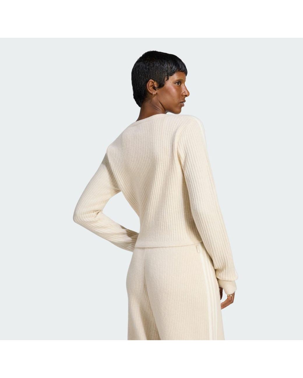Adidas Natural Originals By Jennie Knitted Wrap Around Cardigan
